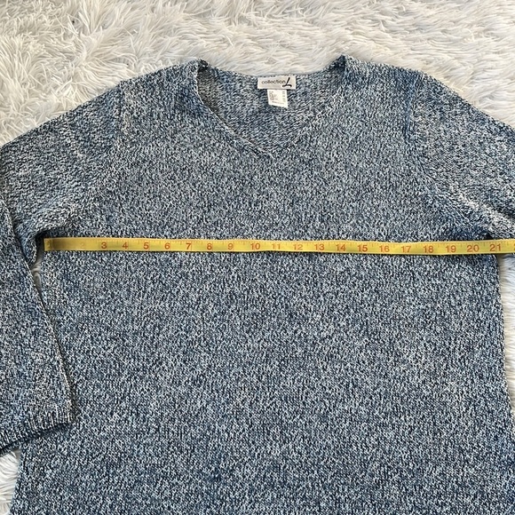 Collection L Women’s Long Sleeve V-Neck Sweater blue Mottled size 14 - Picture 5 of 7